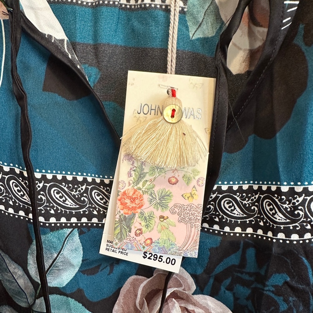 Johnny Was Black and Blue Floral Blouse (NWT) - Picture 2 of 6